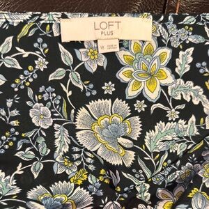 LOFT Blue and Yellow Floral Blouse